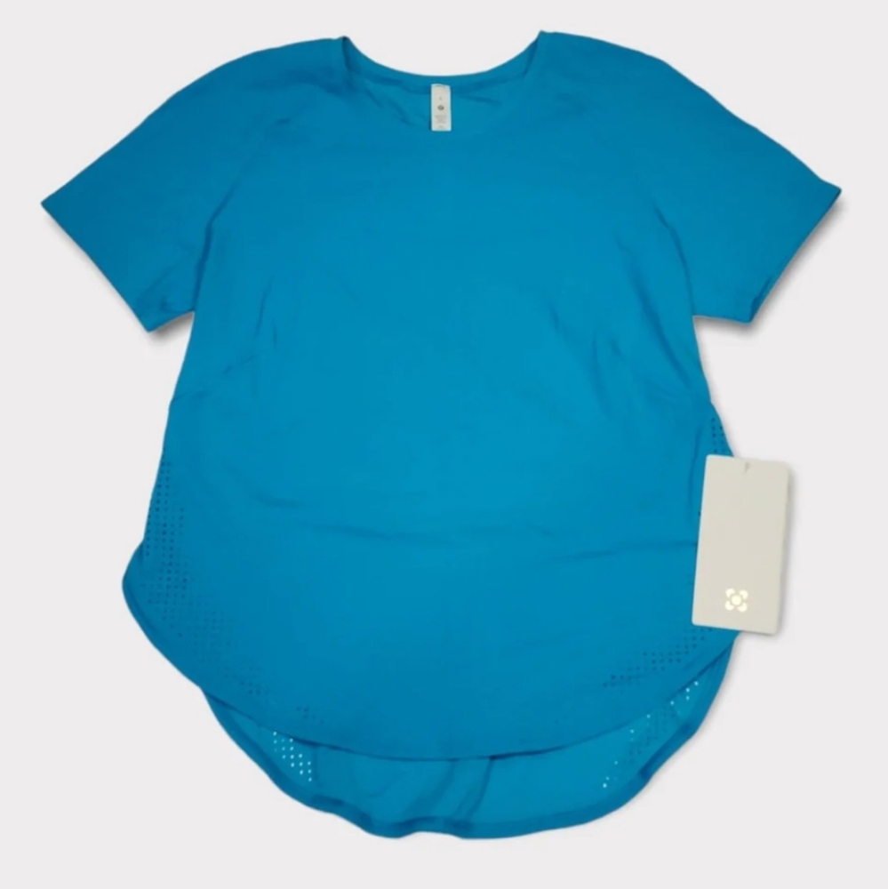 Size 6 - Lululemon SeaWheeze High Neck UV Protective Running Short Sleeve